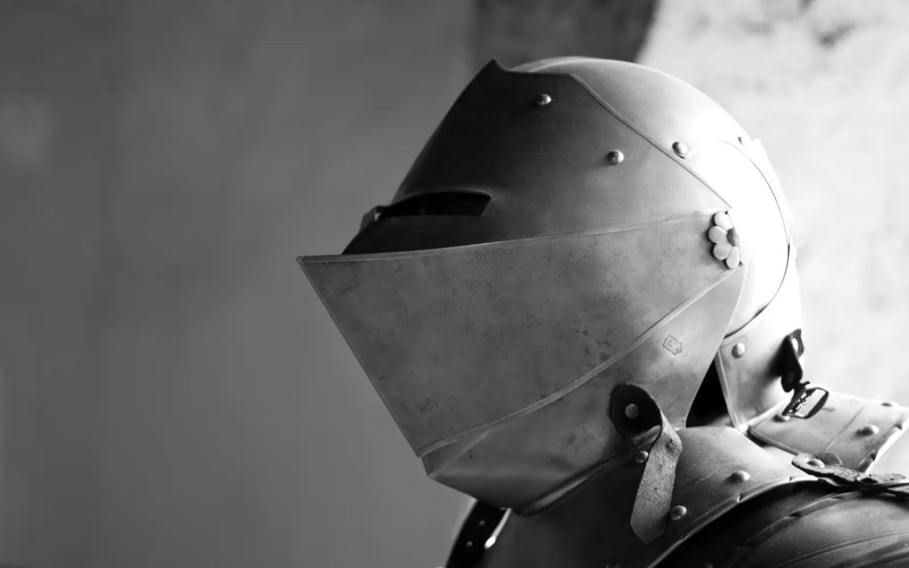 A suit of armor, representing the impact of masking in ADHD-affected couples